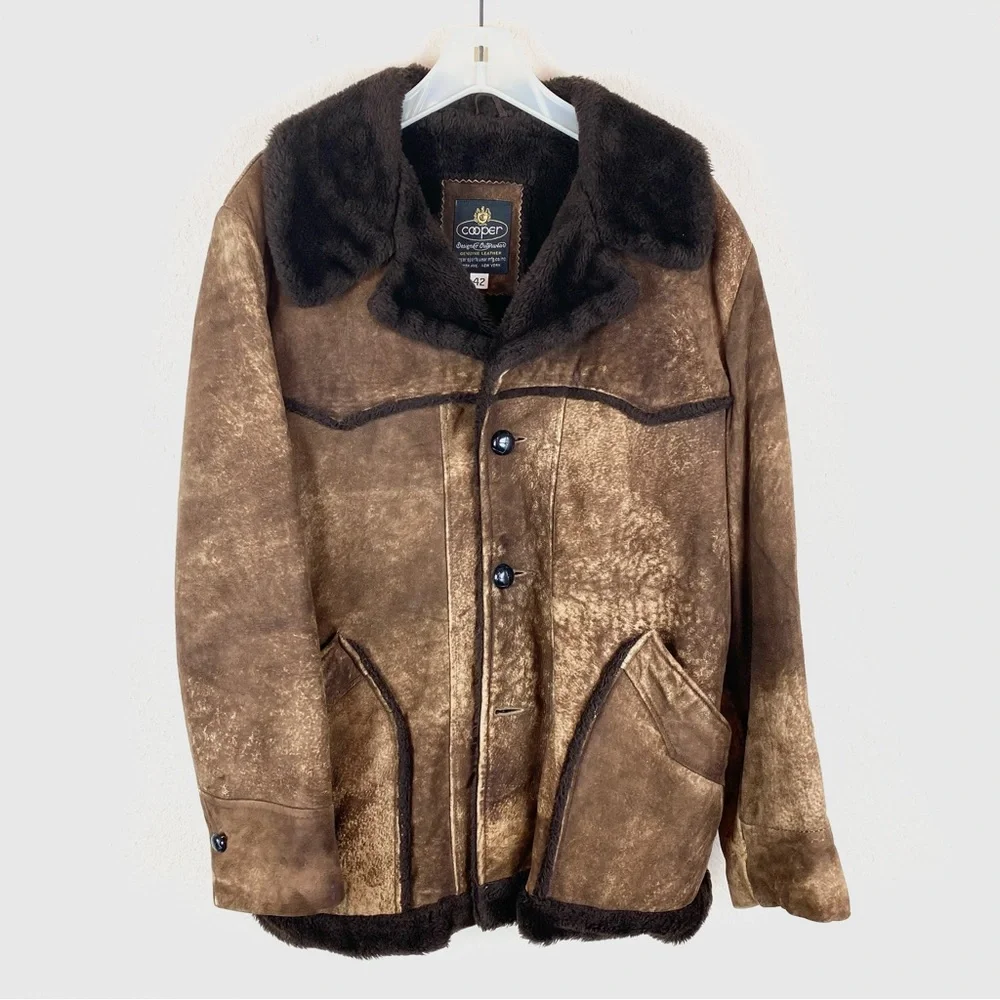 Vintage Cooper Brown Leather Coat